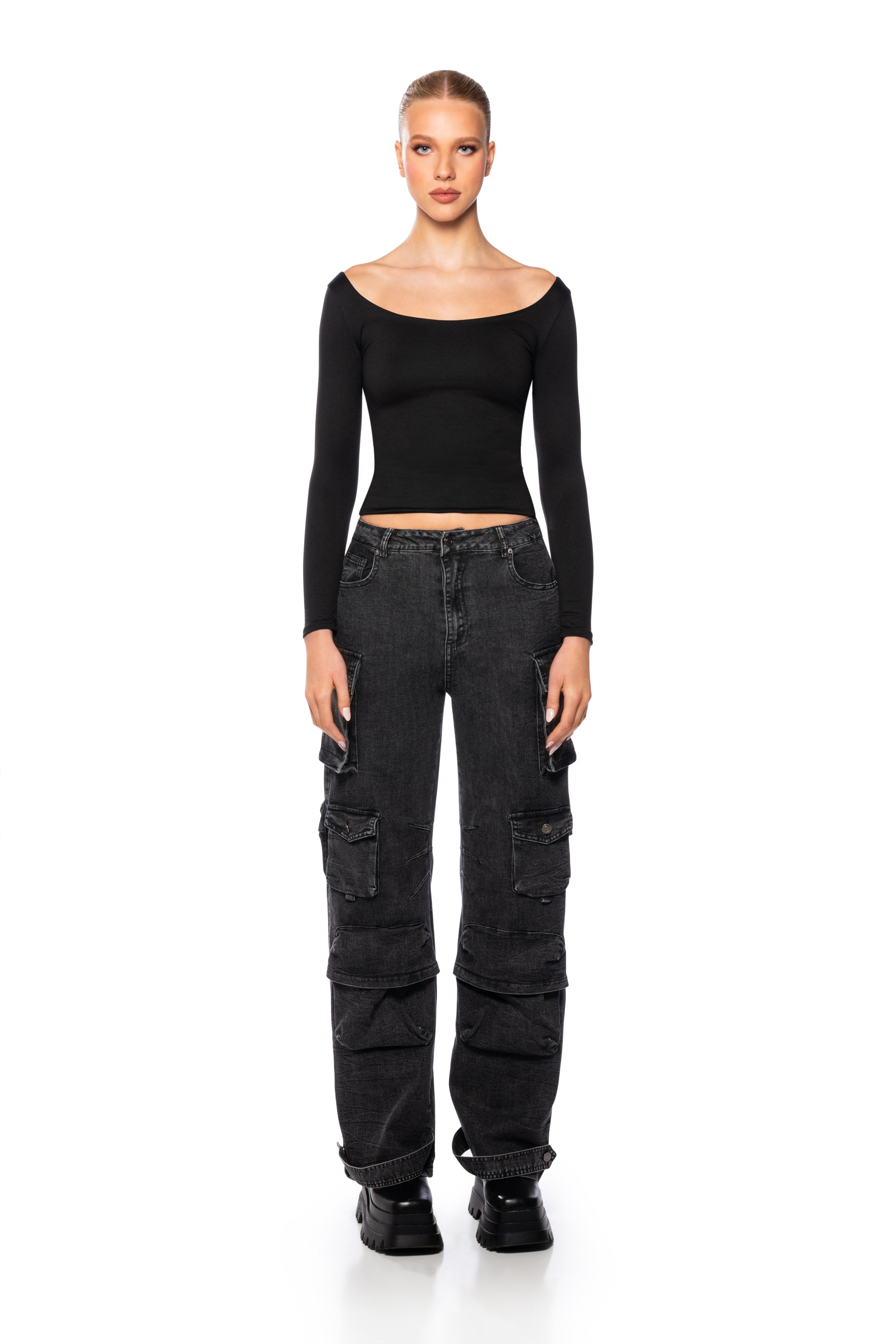 GIVE IT TO ME DENIM CARGO PANT