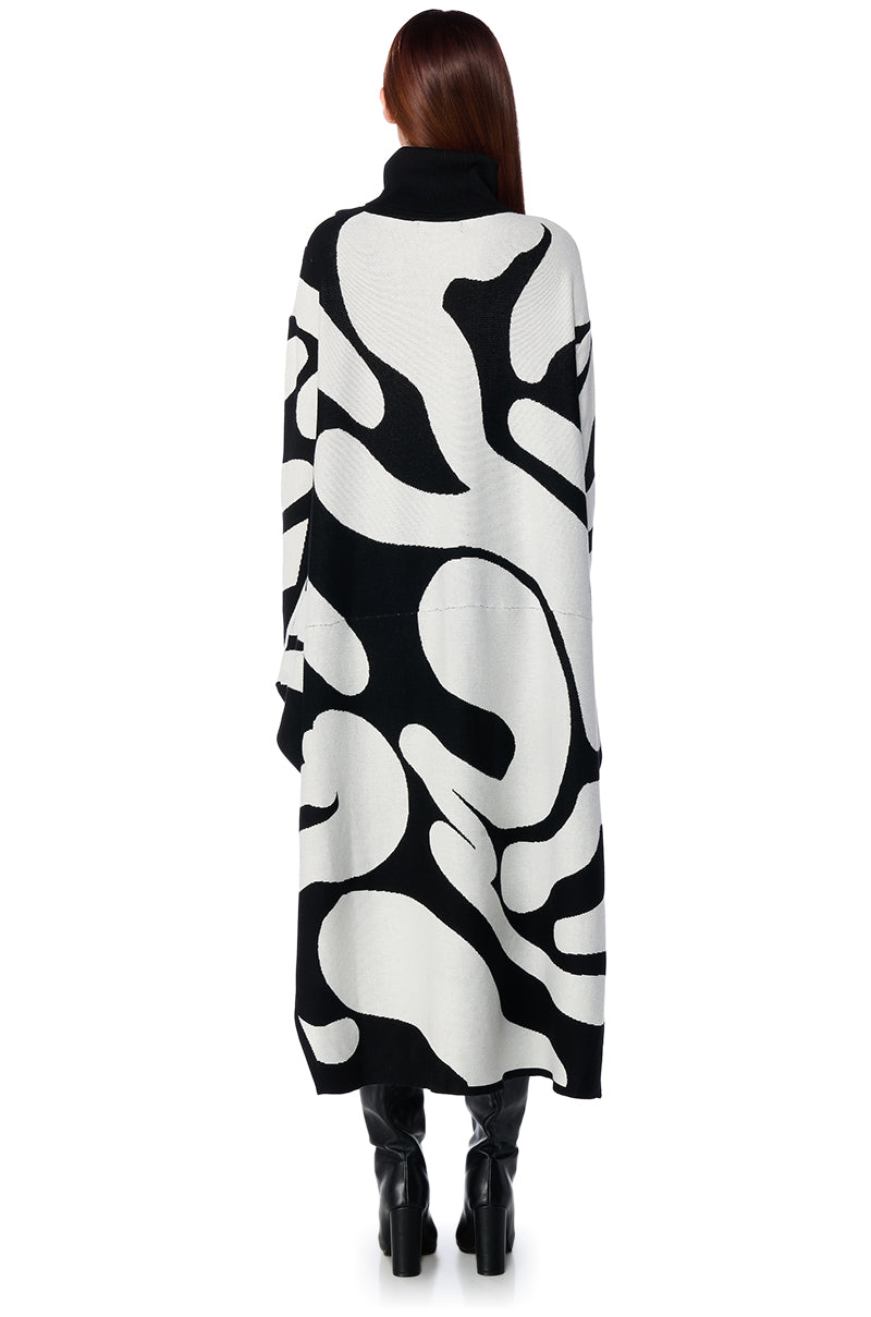 GROOVY BABY SWEATER HIGH LOW MINI DRESS