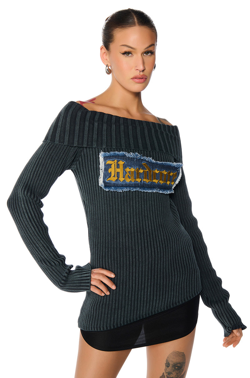 HARDDCORE DISTRESSED RIB SWEATER