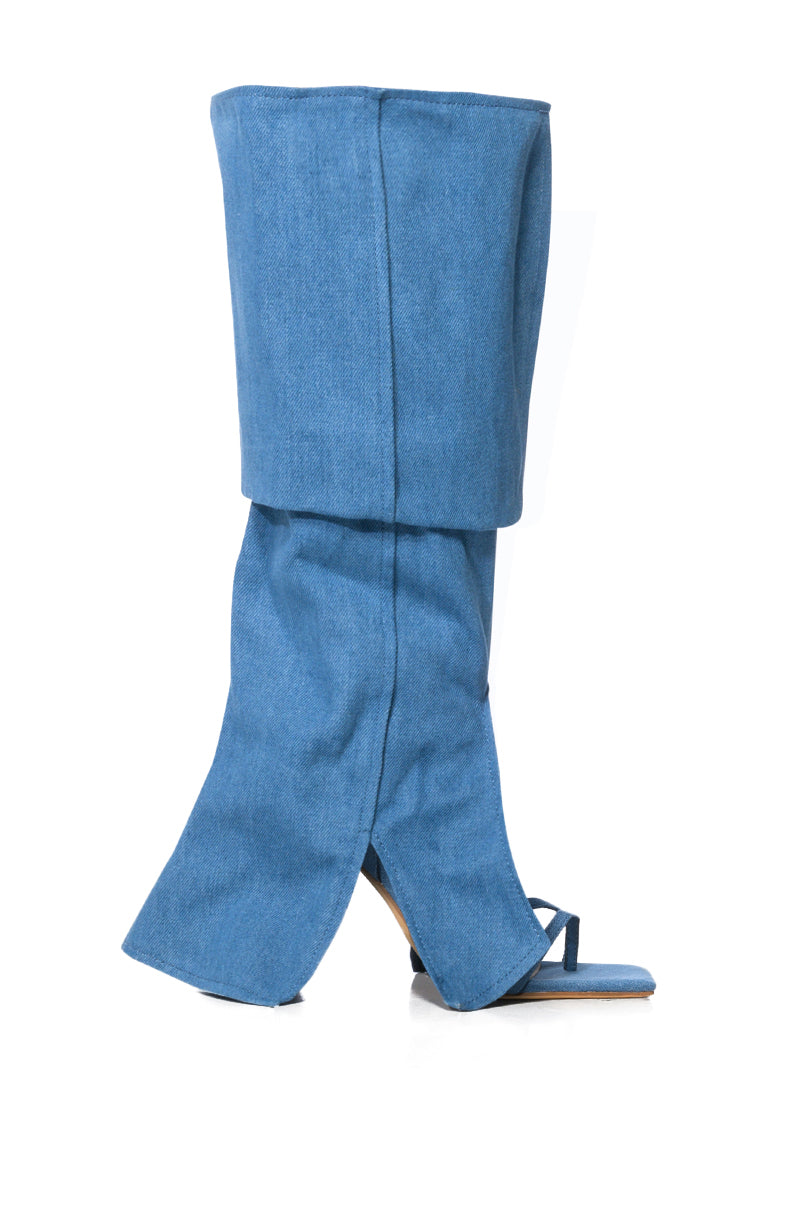 HOEDOWN 2 IN 1 STILETTO SANDAL IN DENIM