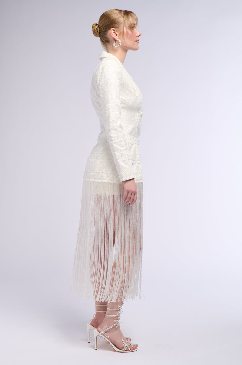 HOPELESS ROMANTIC FRINGE BLAZER DRESS