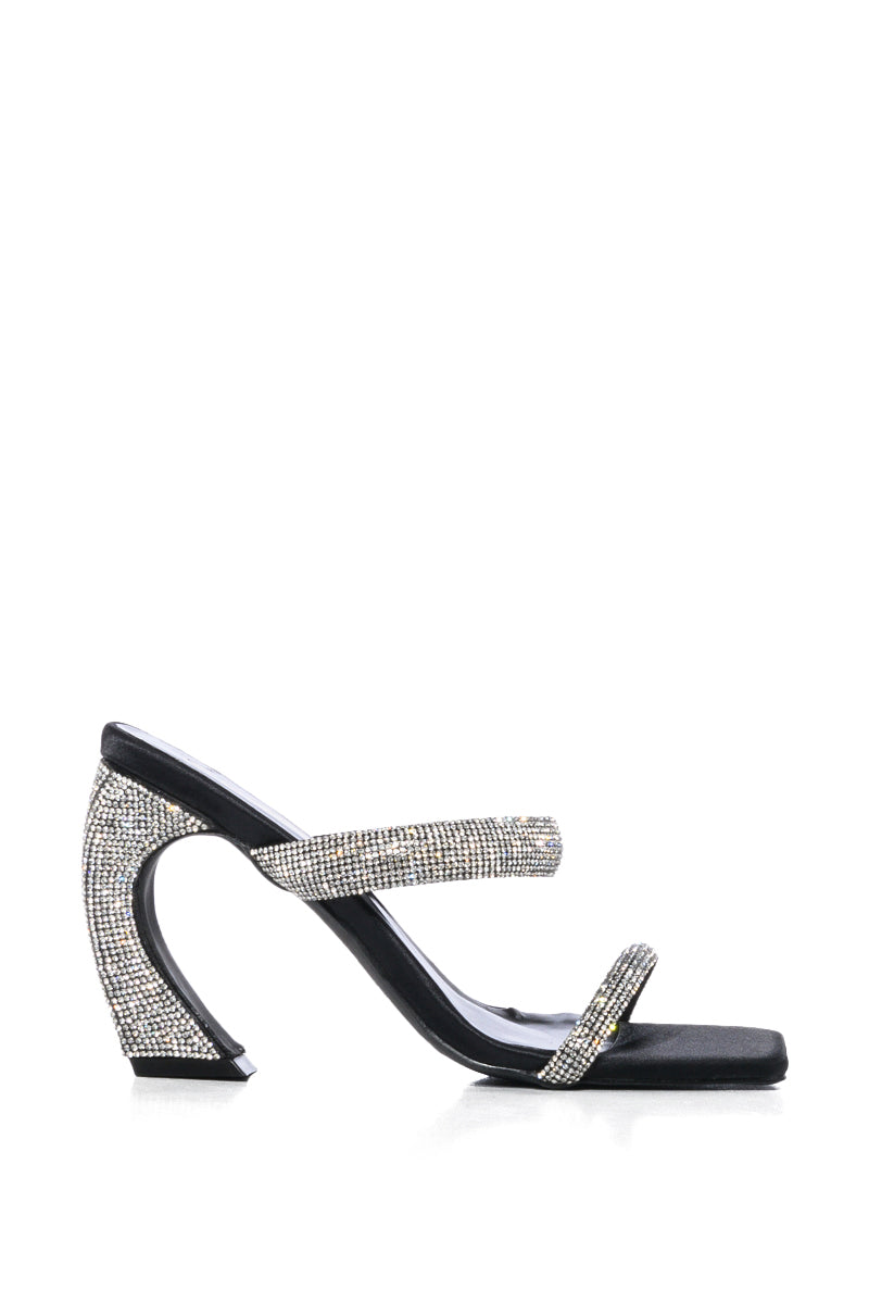IN MY MIND RHINESTONE SANDAL IN BLACK