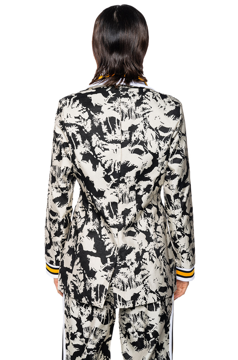 INDIFFERENT RIB TRIM BLAZER JACKET