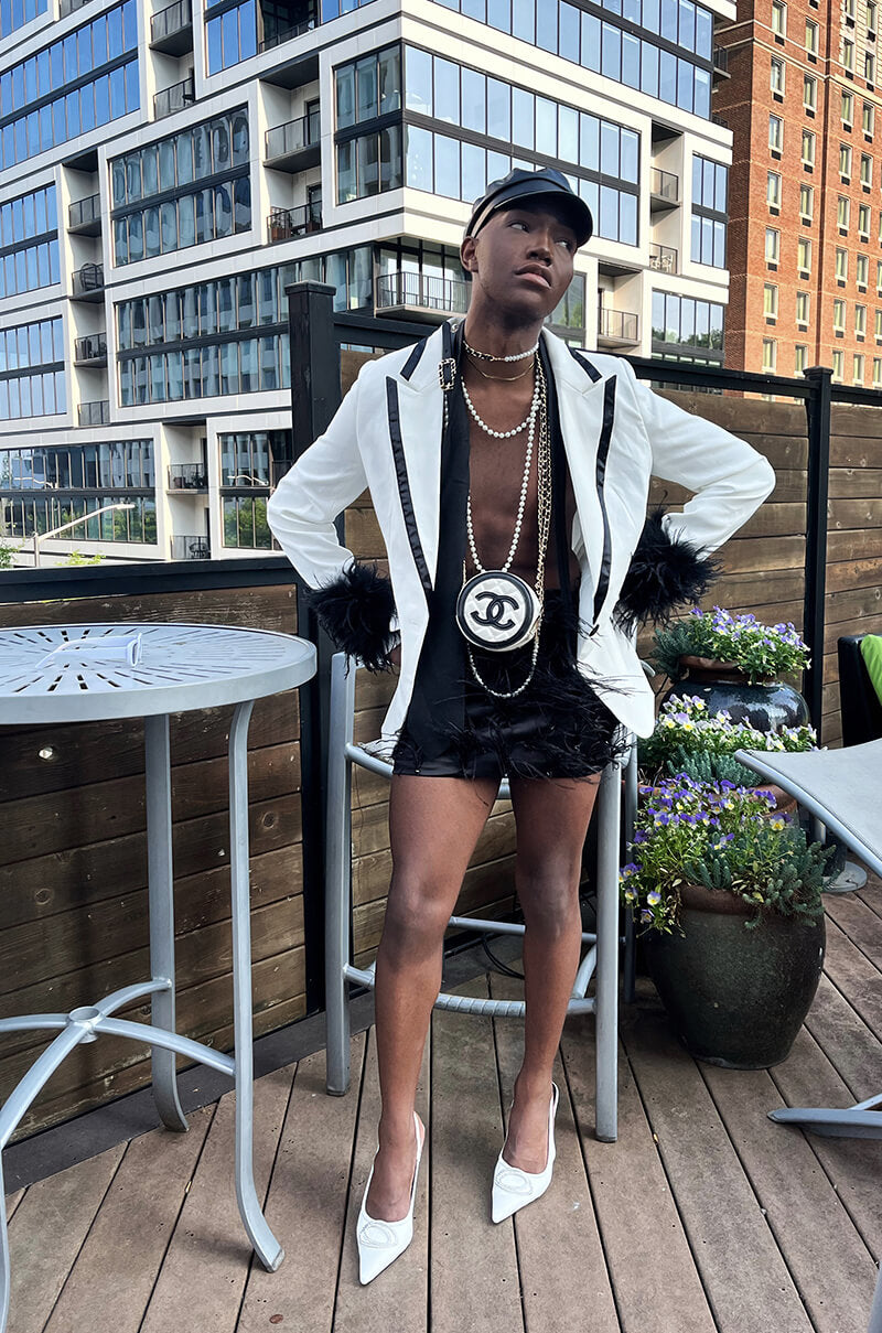 INTERLOCKING WHITE SLING BACK STILETTO