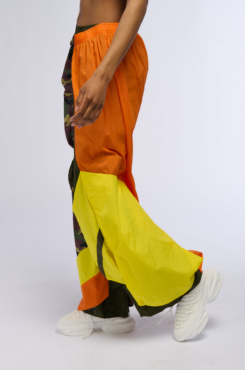 ISA CAMO AND COLORBLOCK NYLON SWEATPANT