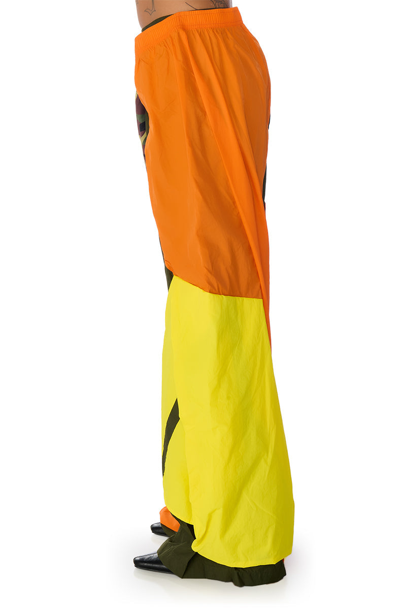 ISA CAMO AND COLORBLOCK NYLON SWEATPANT