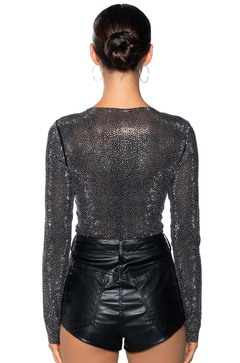 IVY RHINESTONE MESH TOP