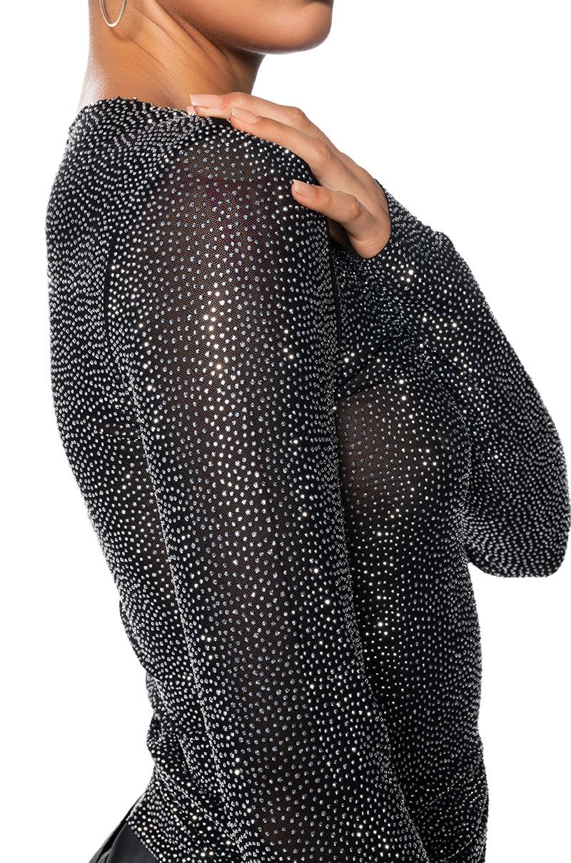 IVY RHINESTONE MESH TOP