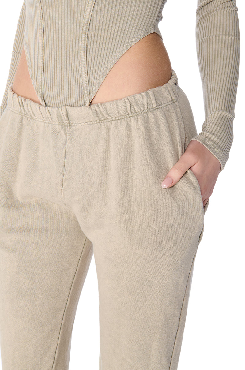 KATRINA MINERAL WASH JOGGER IN LIGHT GREY