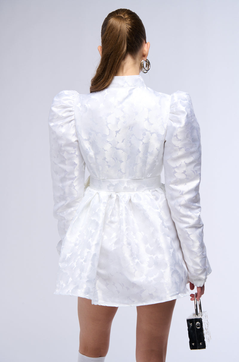 LACEY PUFF SLEEVE BELTED MINI DRESS