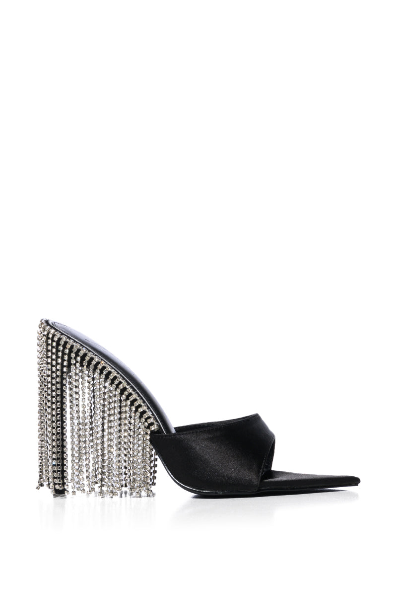 LAURENT BLACK DIAMOND DRIP HEEL SANDAL