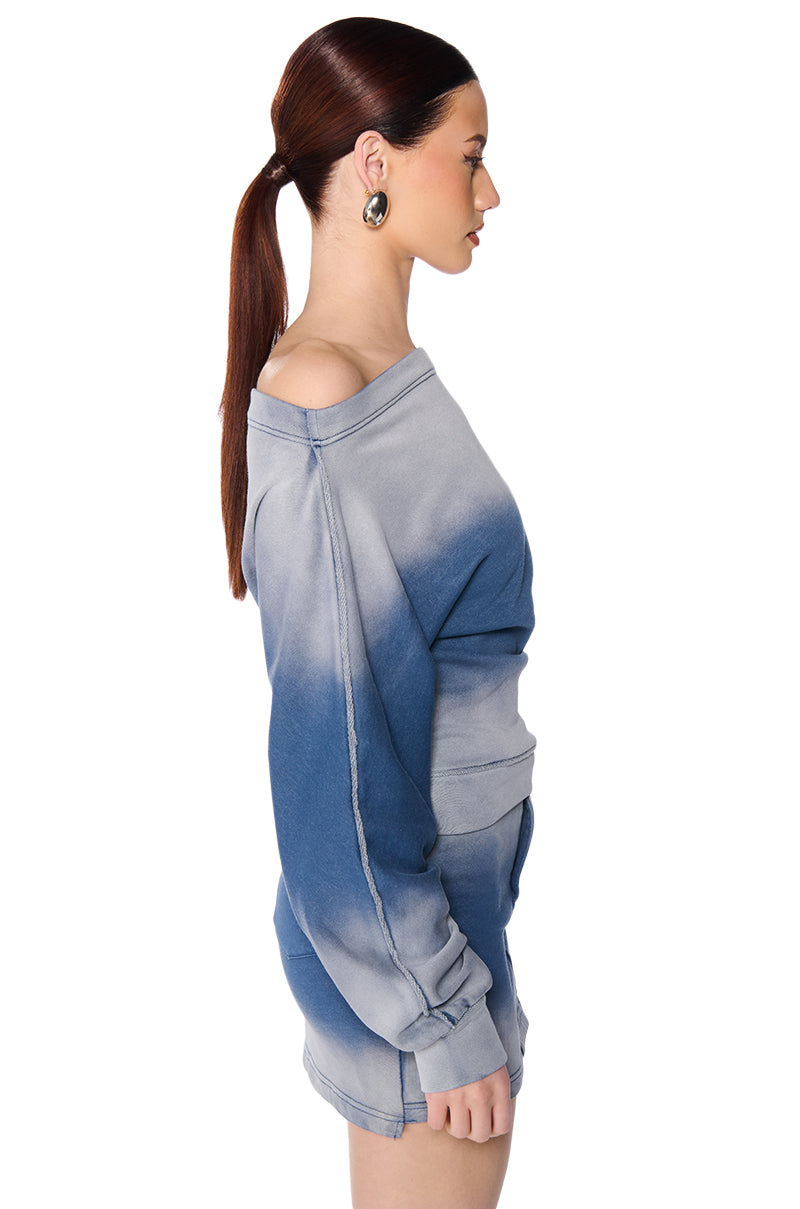 LEONA OMBRE OFF THE SHOULDER SWEATSHIRT