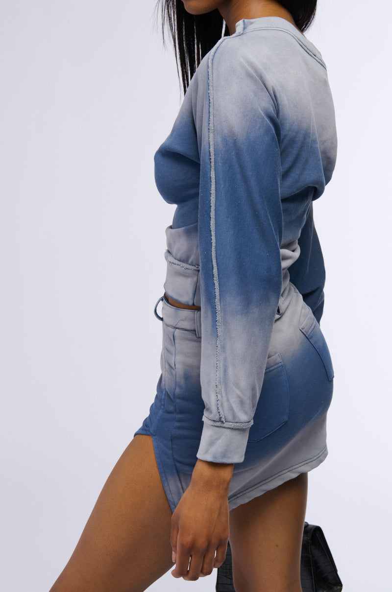 LEONA OMBRE OFF THE SHOULDER SWEATSHIRT