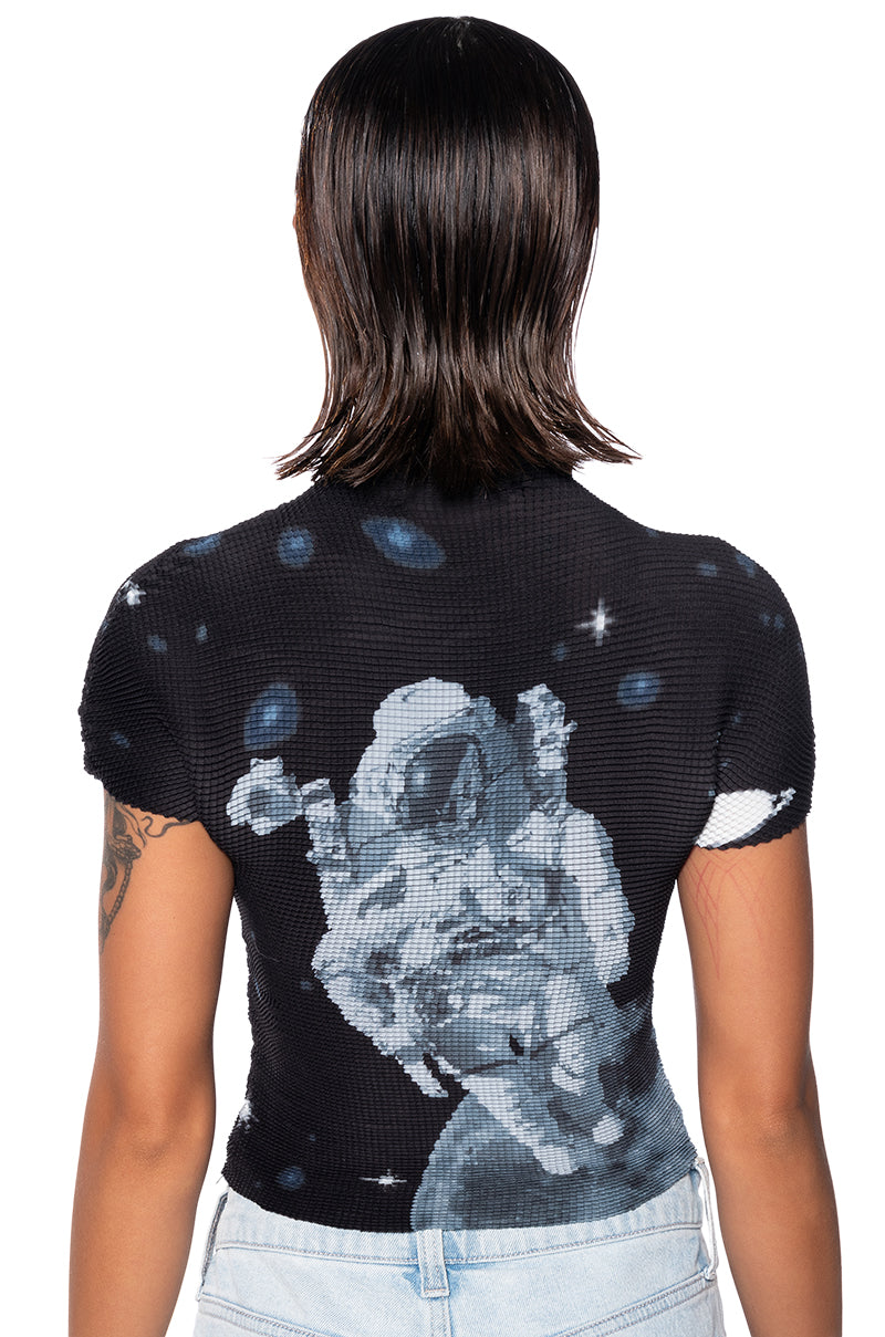 LIFT OFF TEXTURED CAP SLEEVE TSHIRT