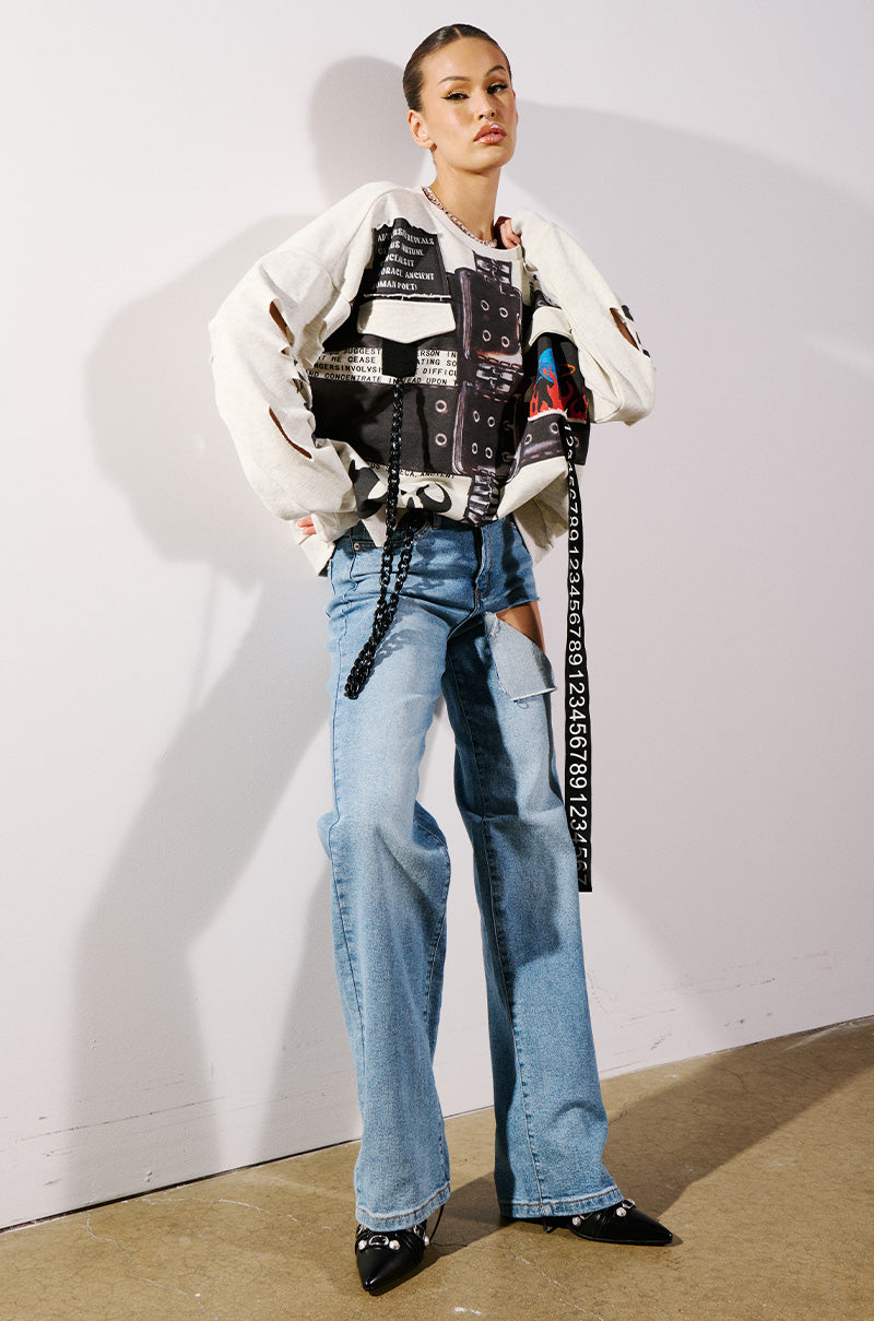 LIMITED EDITION CUT OUT GRAPHIC SWEATSHIRT