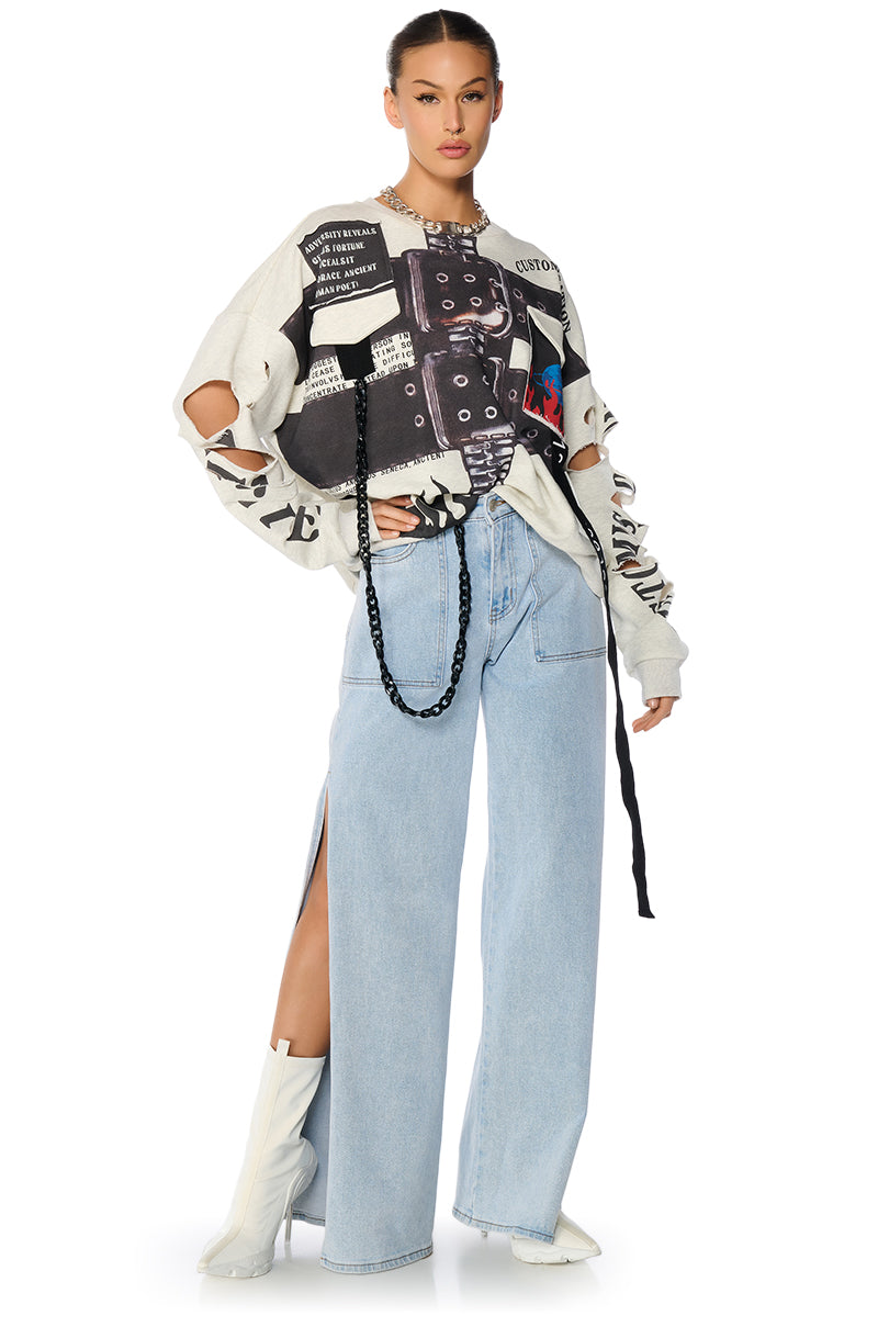 LIMITED EDITION CUT OUT GRAPHIC SWEATSHIRT