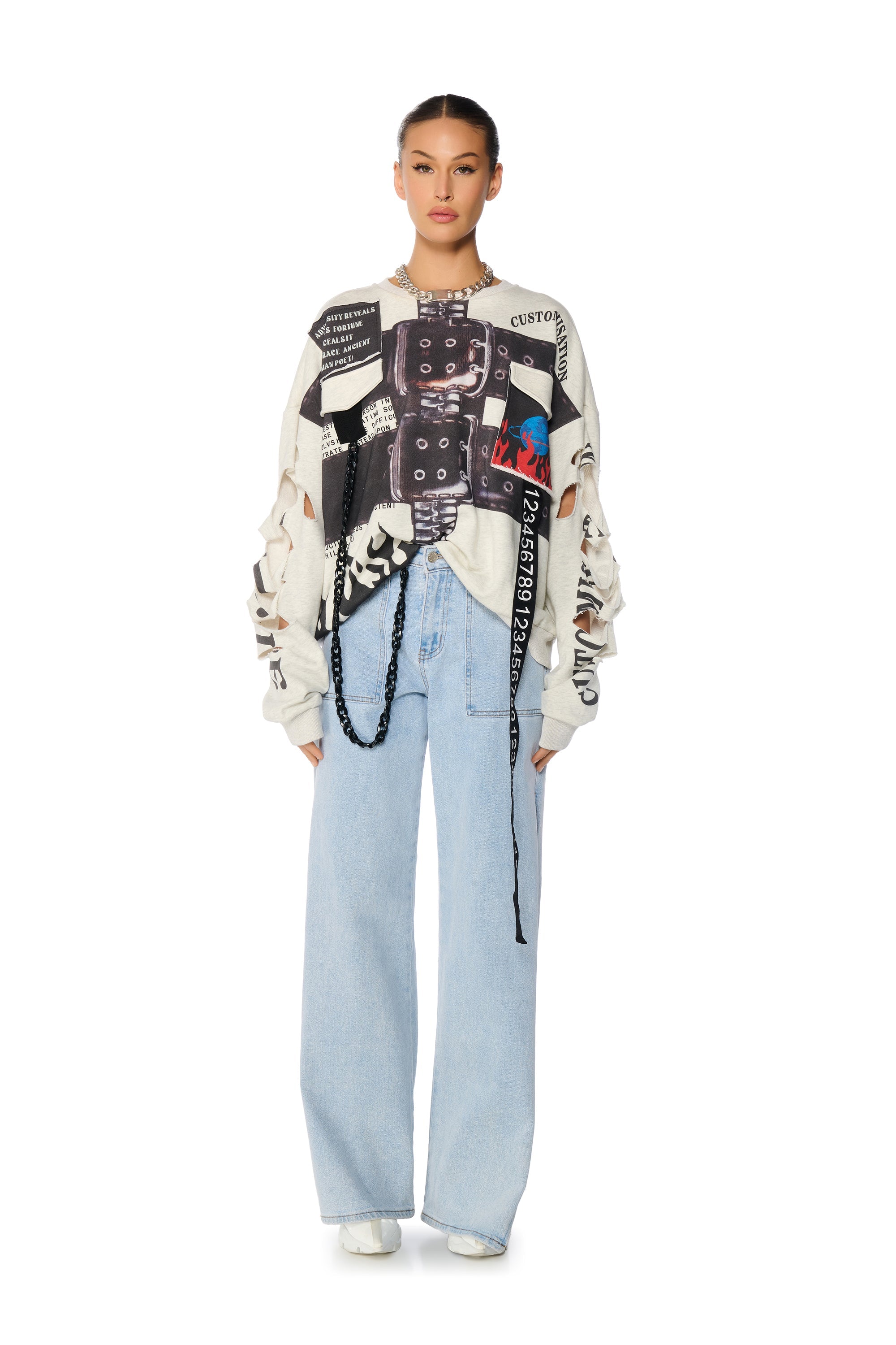 LIMITED EDITION CUT OUT GRAPHIC SWEATSHIRT