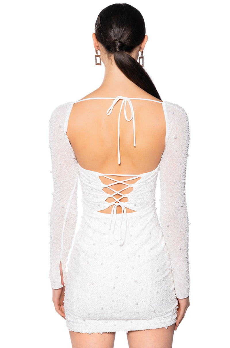 LOOK EXPENSIVE LONG SLEEVE EMBELLISHED MINI DRESS