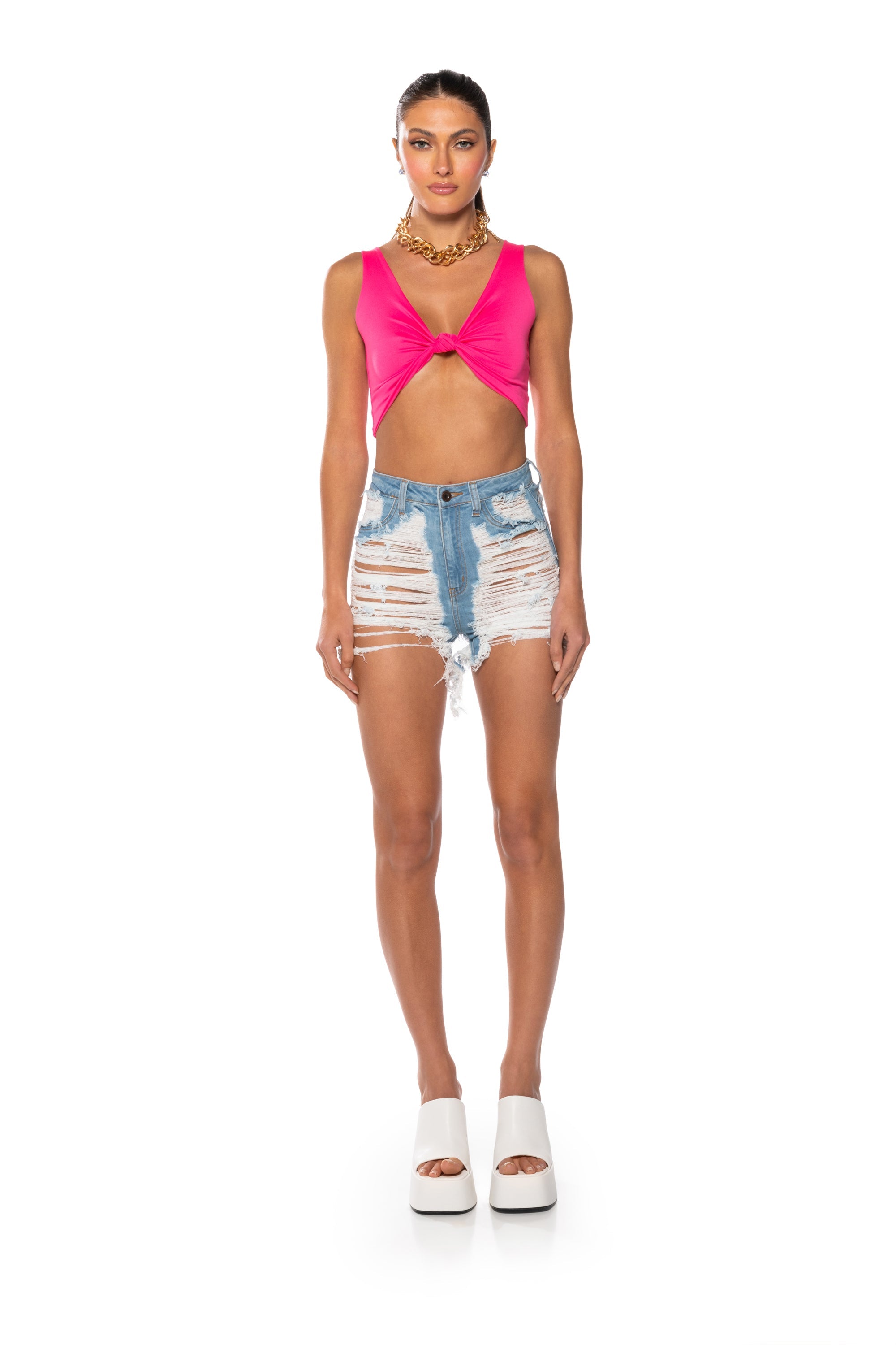 LOVE YOU TO PIECES DENIM SHORT