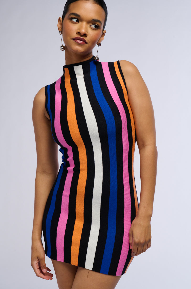 LOVER GIRL STRIPED KNIT MINI DRESS