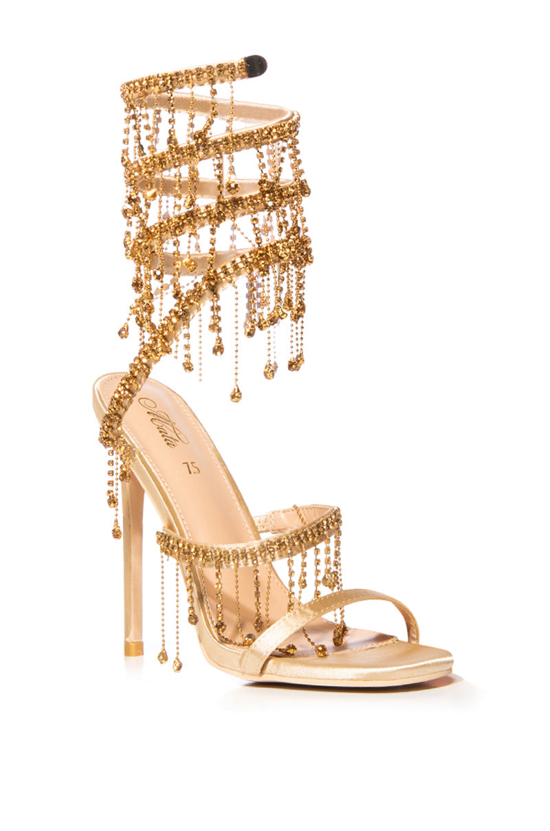 HIGHEND EMBELLISHED BEADING SANDAL IN GOLD