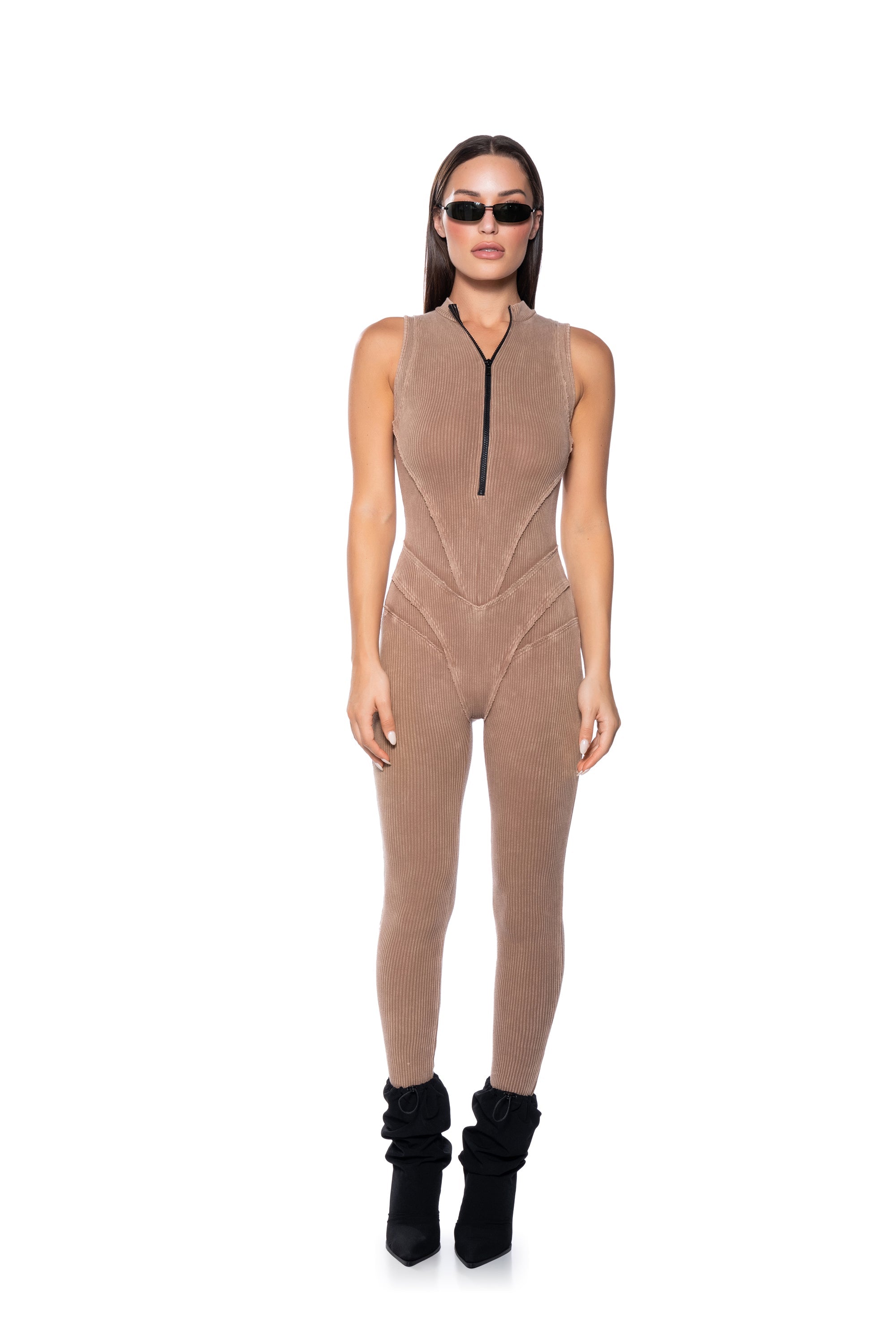 MADDELYN ZIP FRONT CATSUIT