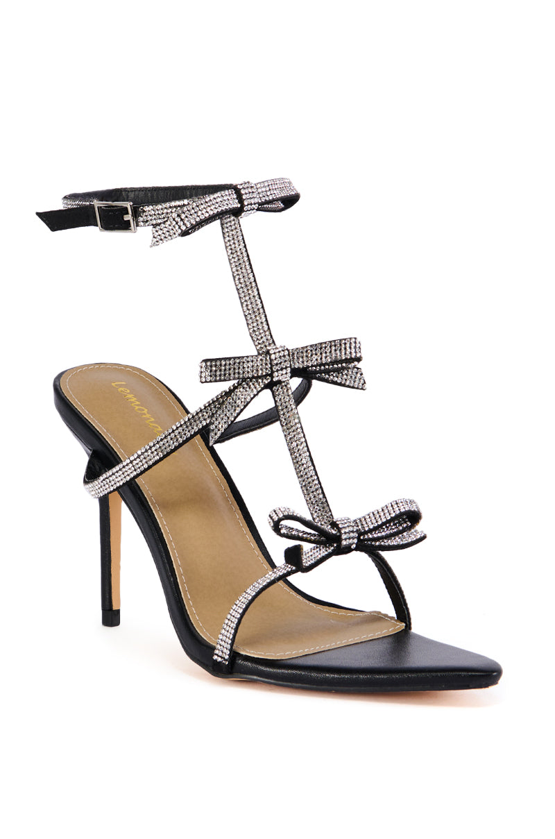 MICRODOSE BLACK SPARKLE STILETTO SANDAL