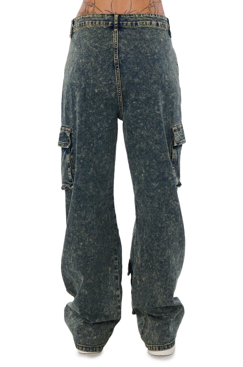 MILA OVERSIZED DENIM CARGO PANT