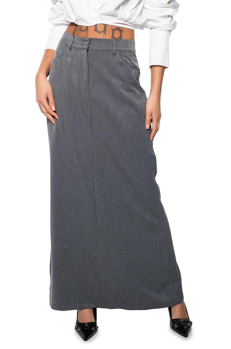 MINIMAL ELEGANCE WOVEN MAXI SKIRT