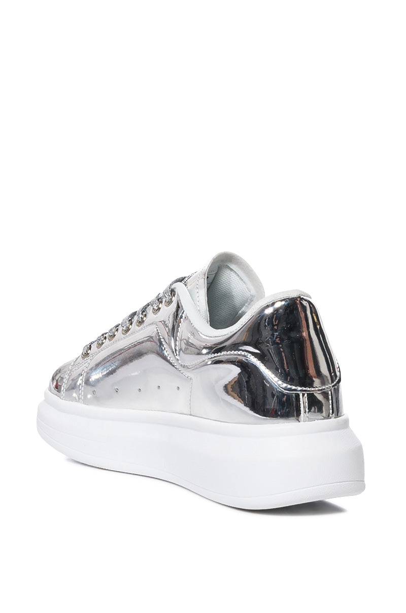 5008A FLATFORM SNEAKER IN SILVER