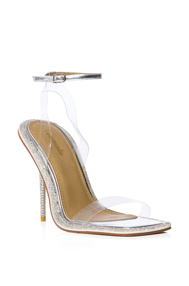 MYTYPEEE CLEAR PVC SANDAL IN SILVER