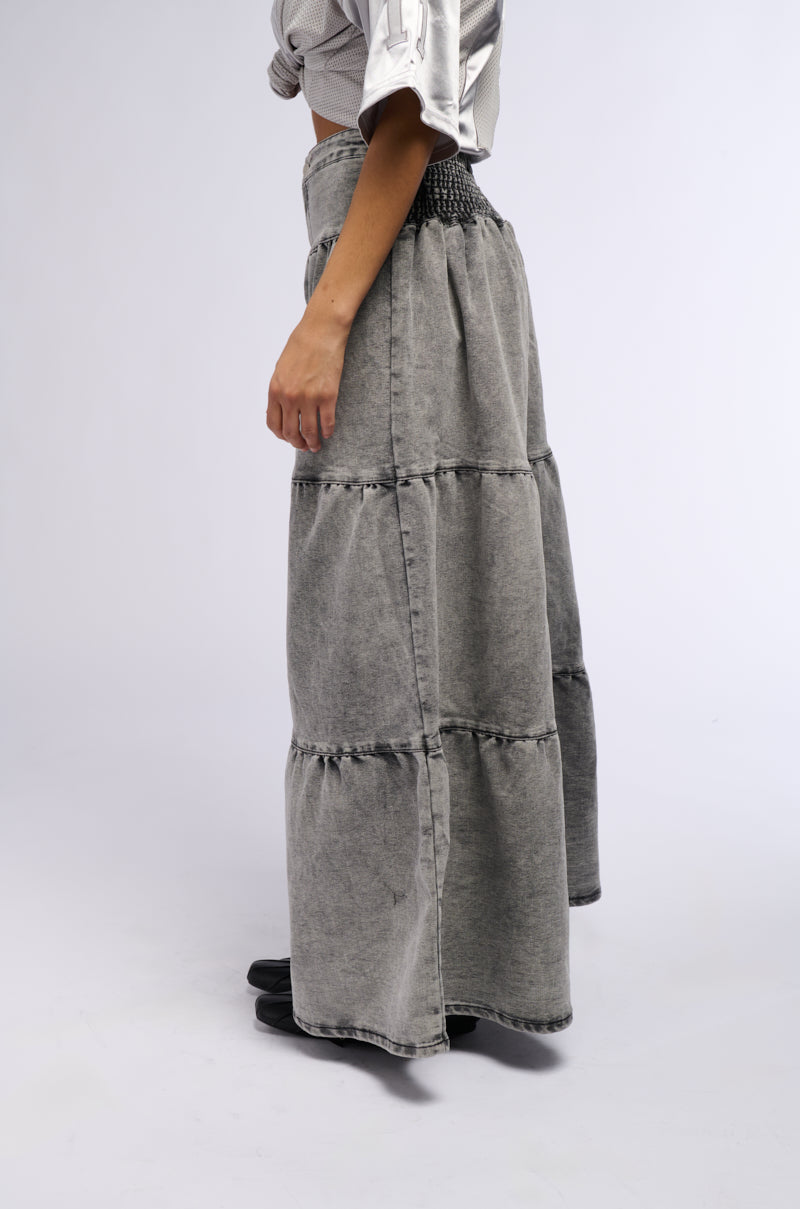 NIKIA TIERED WIDE LEG DENIM JEAN