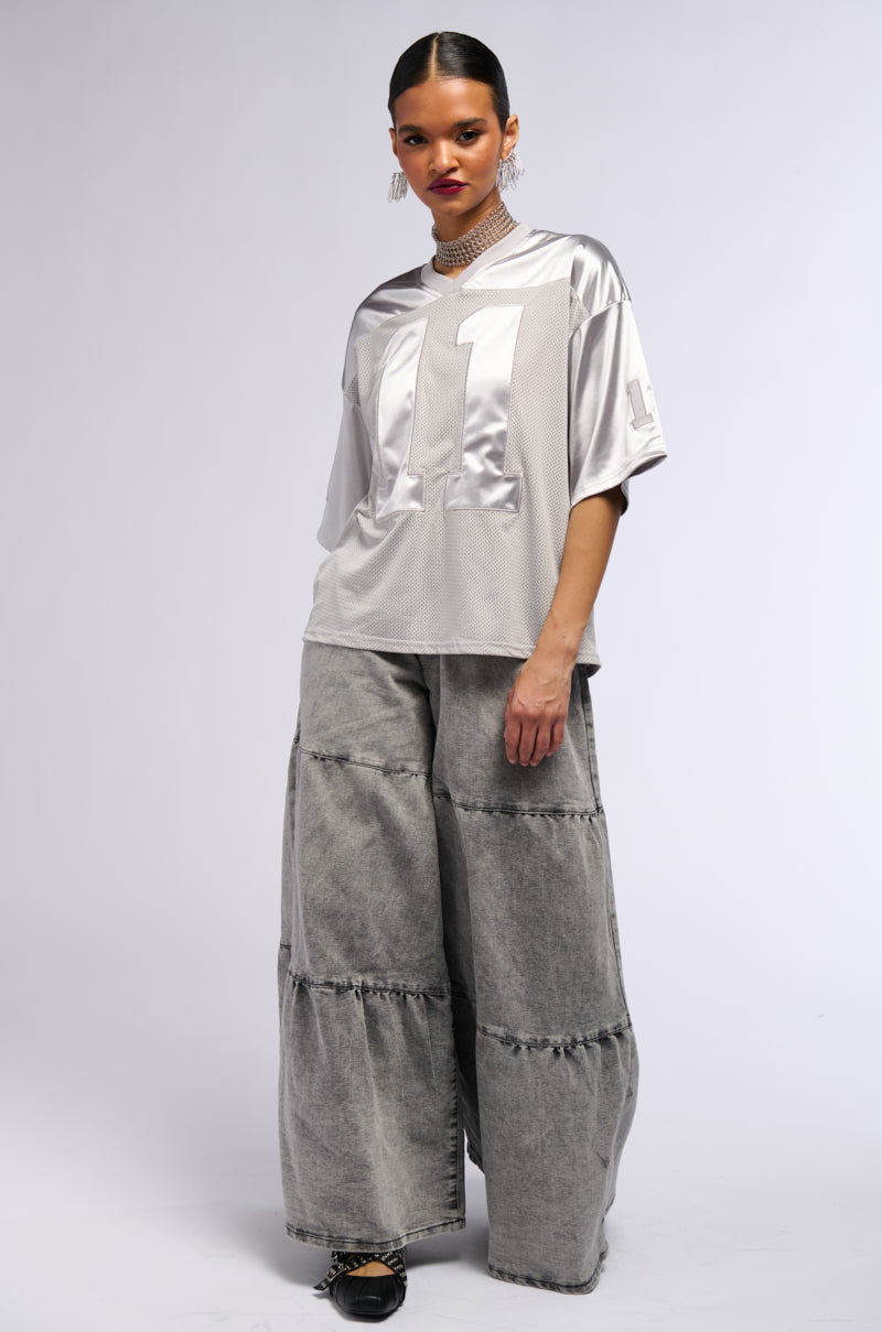 NIKIA TIERED WIDE LEG DENIM JEAN