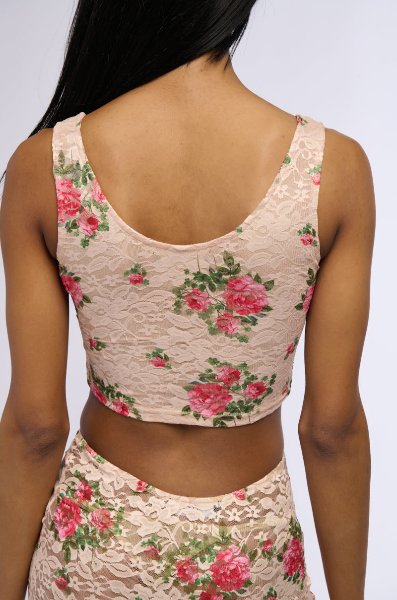 NINA FLORAL CROPPED CAMI