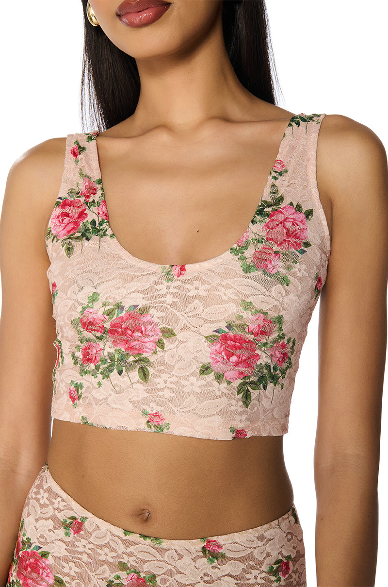 NINA FLORAL CROPPED CAMI