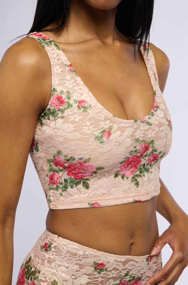 NINA FLORAL CROPPED CAMI