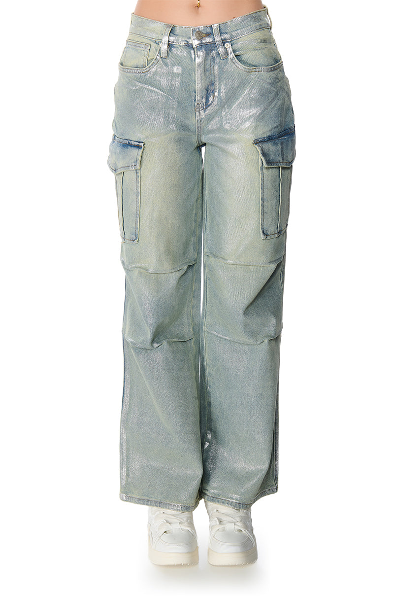 ODIN METALLIC DENIM CARGO PANT