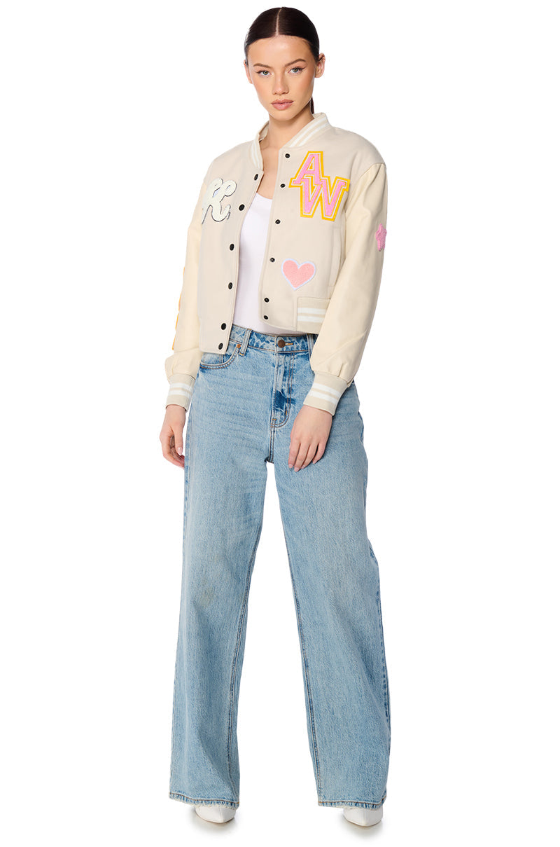 OKAY TONAL VARSITY BOMBER