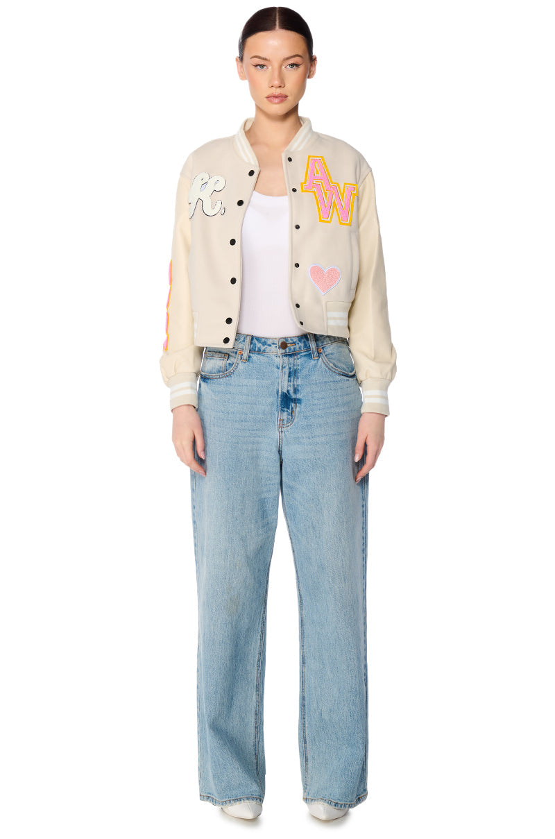 OKAY TONAL VARSITY BOMBER