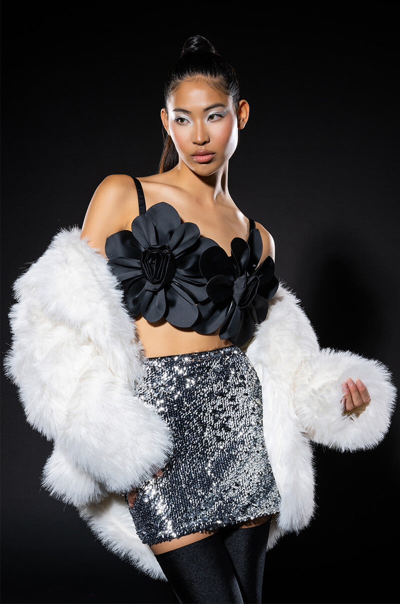 REVERSE OVERSIZED FAUX FUR PUFFER