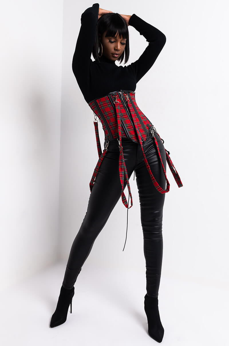 ON DUTY FAUX LEATHER LACE UP SKINNY PANTS WITH 4 WAY STRETCH