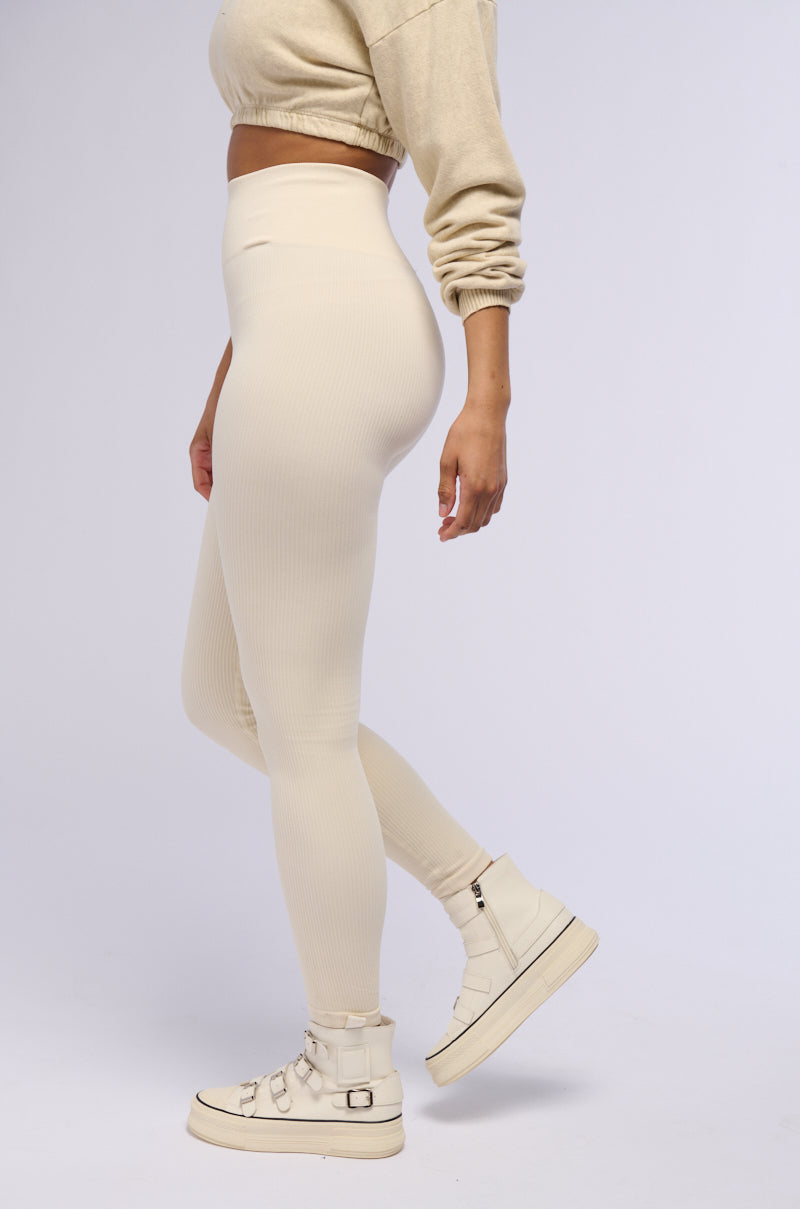 PAXTON RIBBED LEGGING IN IVORY