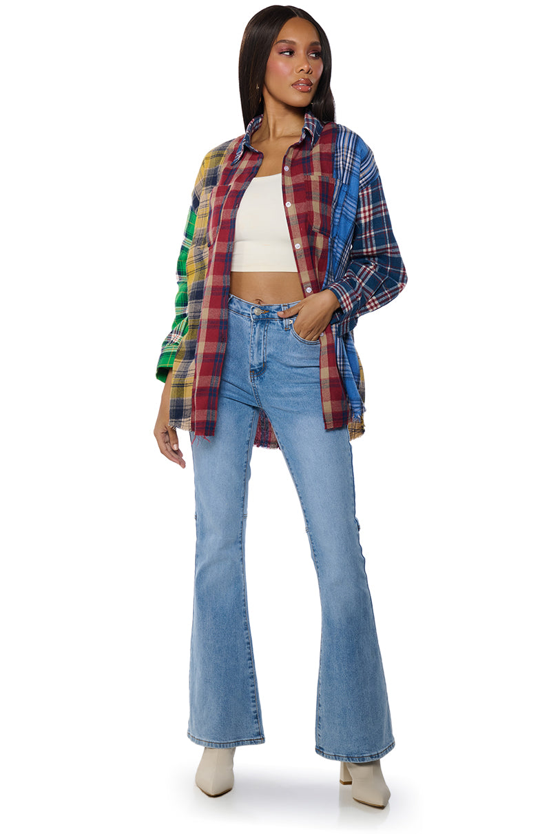 PIECE IT TOGETHER PLAID BUTTONDOWN