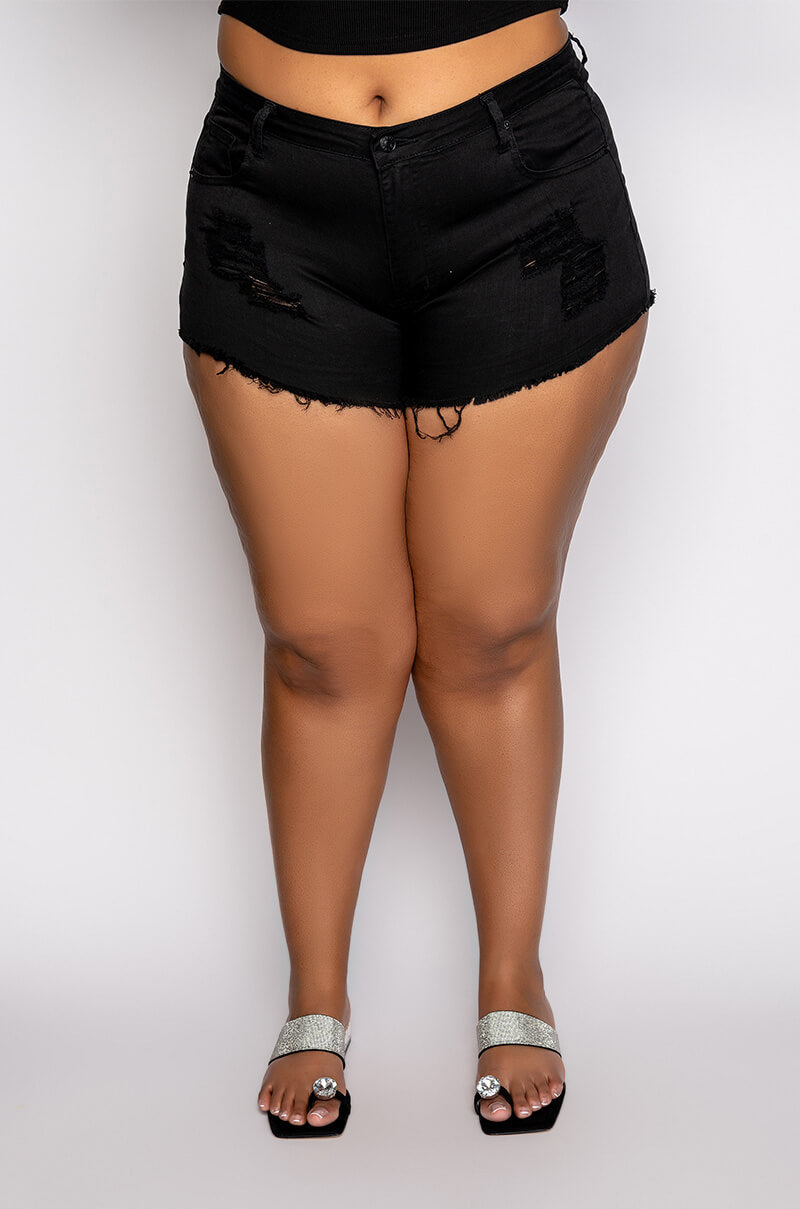 PLUS BELLA VITA DISTRESSED DENIM SHORT