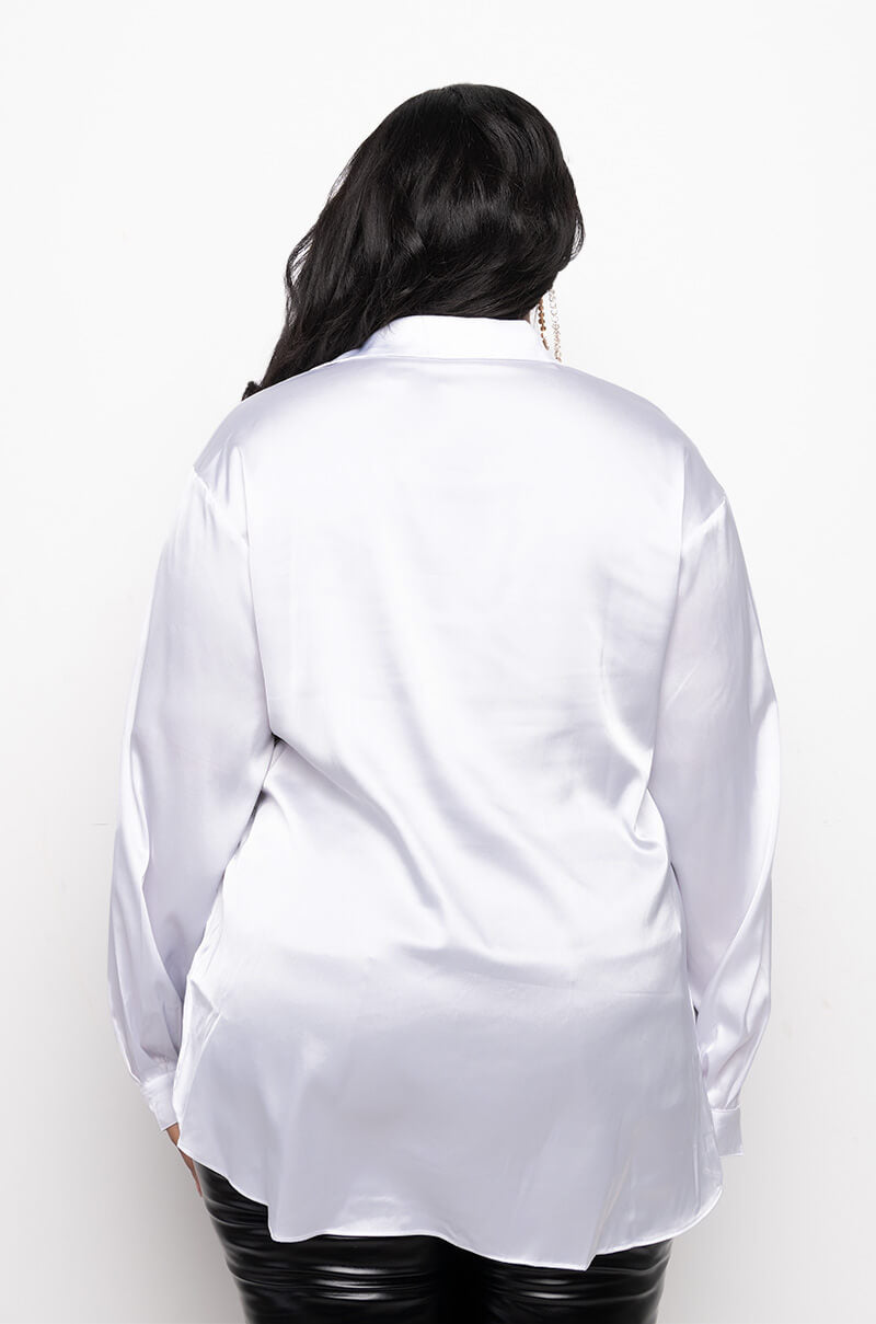 PLUS SILKY SMOOTH BUTTON DOWN BLOUSE