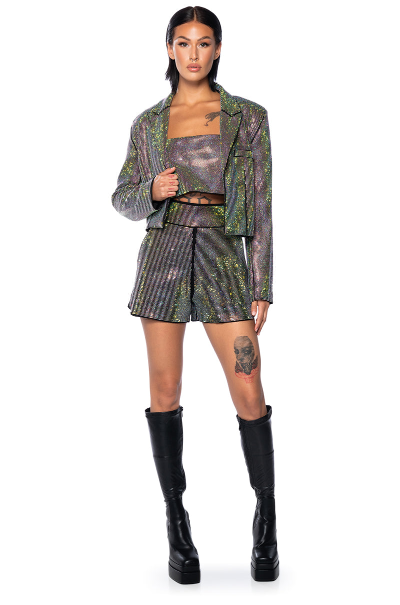 POP STAR HOT FIX RECTANGLE CROP TOP