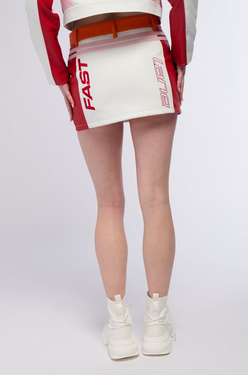 PRO LEAGUE FAUX LEATHER MINI SKIRT