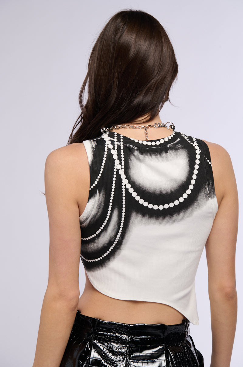 QUEEN OF GEMS GRAPHIC TANK TOP