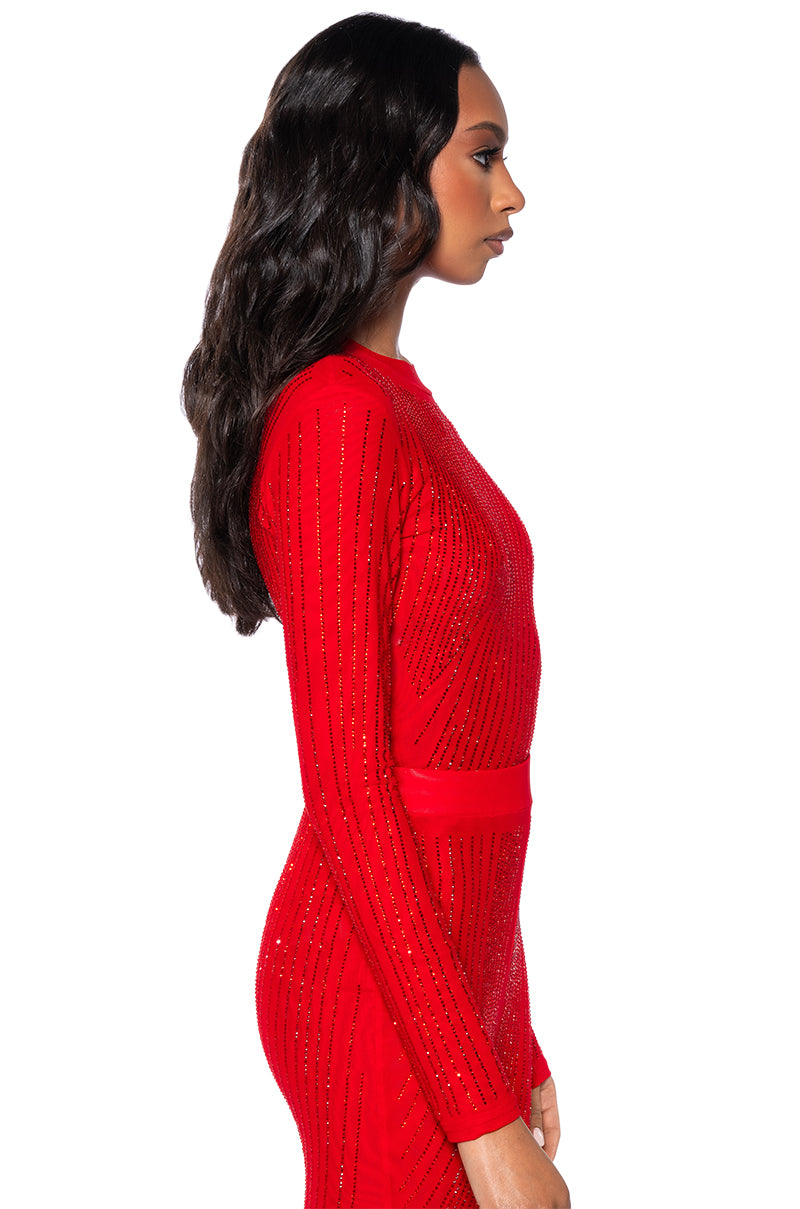 QUEEN OF LOVE RHINESTONE BODYSUIT