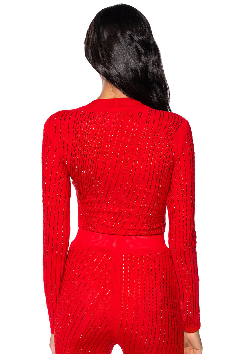 QUEEN OF LOVE RHINESTONE BODYSUIT